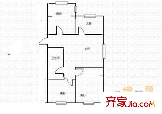 福嶺嘉苑G區(qū) 3室 戶型圖