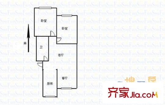 福嶺嘉苑G區(qū) 2室 戶型圖