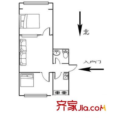 四機(jī)宿舍 2室 戶型圖