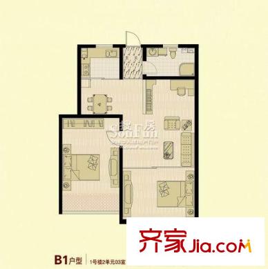 嘉合新興戶型圖B1 3室2廳1衛(wèi)