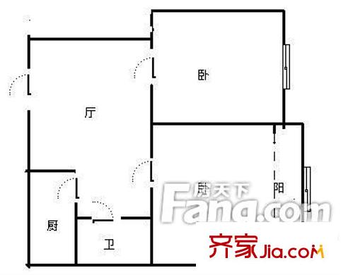 海泊苑戶型圖2室戶型圖 2室1廳1衛(wèi)1廚
