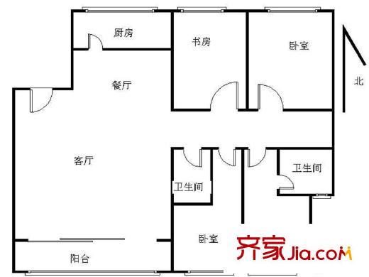浮新小區(qū)東區(qū)戶型圖浮新小區(qū)4室 戶型圖 4室2廳2衛(wèi)1廚