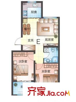 華鵬宜家2室 戶型圖