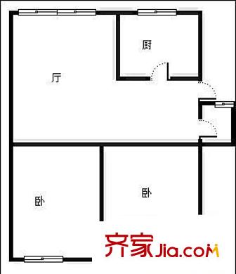 福源居小區(qū) 2室 戶型圖
