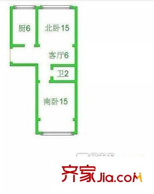 洮南路社區(qū)戶型圖戶型圖 2室1廳1衛(wèi)1廚