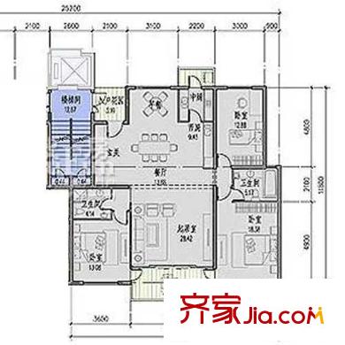 城陽(yáng)星城戶型圖平面圖3右側(cè)戶型 3室2廳