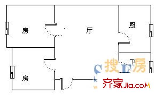 銀河山莊 2室 戶型圖