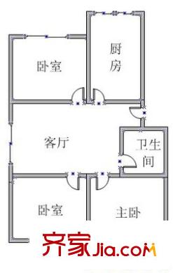 亞星花園 3室 戶型圖