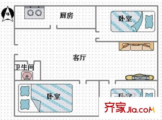 西元莊三期戶型圖3室戶型圖2 3室1廳1衛(wèi)1廚