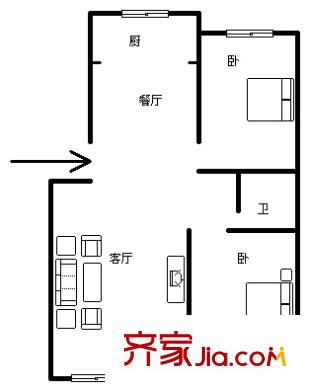 旭日花園 2室 戶型圖
