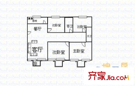 華青花園戶型圖華青園 4室 戶型圖 4室2廳2衛(wèi)1廚