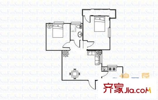 中和大廈 3室 戶型圖