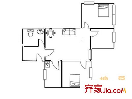 中和大廈 3室 戶型圖