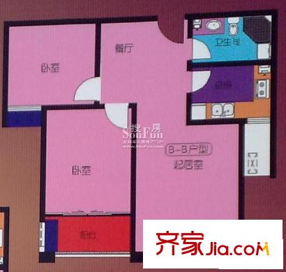 興旺花園戶型圖戶型圖 2室2廳1衛(wèi)1廚