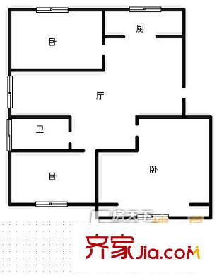 京口路小區(qū)戶型圖3室戶型圖 3室1廳1衛(wèi)1廚
