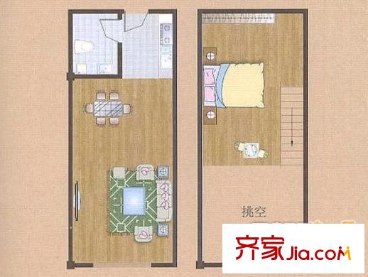 明澤慧苑戶型圖戶型圖 1室2廳1衛(wèi)1廚