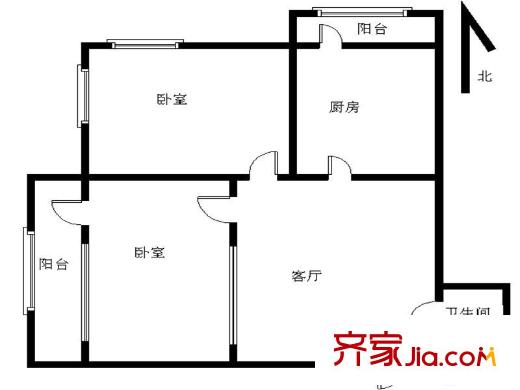 鑫欣家園2室 戶型圖