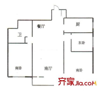 環(huán)宇康庭3室 戶型圖