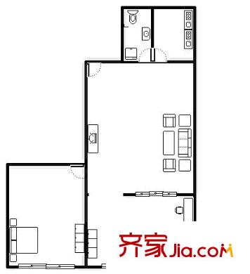 亞聯(lián)山莊 1室 戶型圖