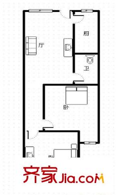 十五大街戶型圖2室戶型圖 2室1廳1衛(wèi)1廚