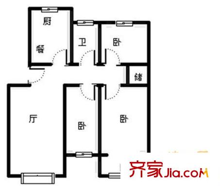 城建曙光山色 3室 戶型圖