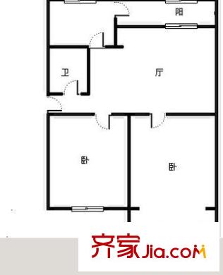 城建曙光山色 2室 戶型圖