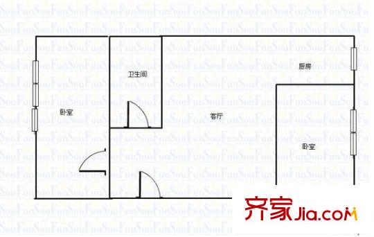 保兒東山小區(qū) 2室 戶型圖