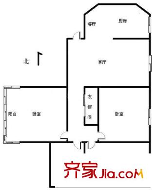 頤中銀街戶型圖3室戶型圖 3室2廳1衛(wèi)1廚
