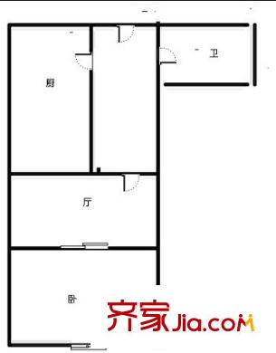 桑梓路小區(qū) 1室 戶型圖
