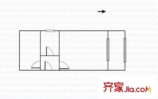 桑梓路小區(qū) 1室 戶型圖