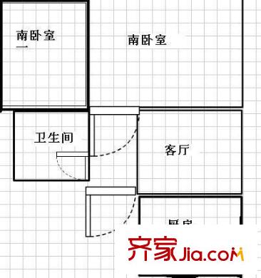 桑梓路小區(qū) 2室 戶型圖