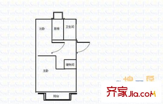 少山路小區(qū) 2室 戶型圖