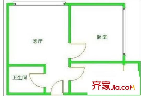 少山路小區(qū) 2室 戶型圖