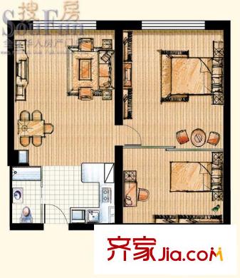 假日公寓 2室1廳