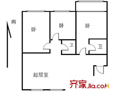 錦園南區(qū)3室 戶型圖