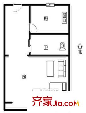 芙蓉路小區(qū) 1室 戶型圖