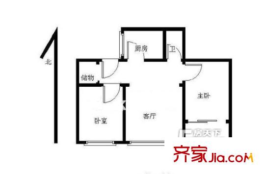 敦化家園戶型圖2室戶型圖 2室1廳1衛(wèi)1廚