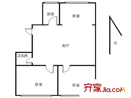 恒苑小區(qū)3室 戶型圖