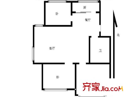 恒苑小區(qū)3室 戶型圖