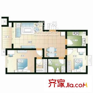 海爾幸福里戶型圖F2戶型 2室2廳2衛(wèi)
