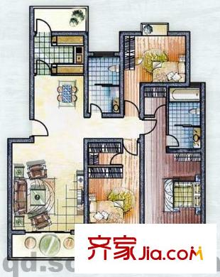 城市夢想家戶型圖3室2廳