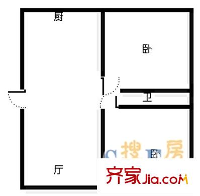 北江路小區(qū) 2室 戶型圖