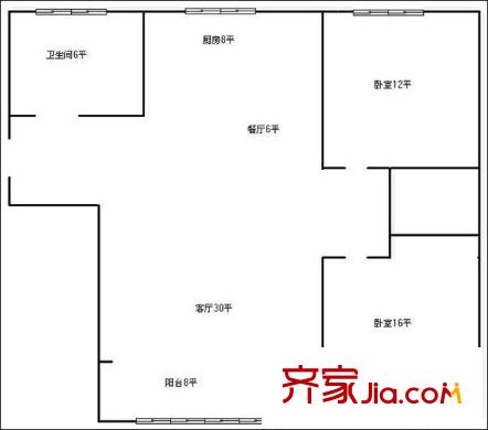 偉東幸福之城萊茵7080戶型圖2室戶型圖 2室2廳1衛(wèi)1廚