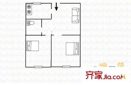 康寧花園 2室 戶型圖
