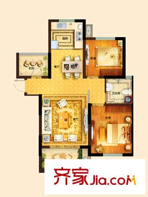 天一仁和郡17、20號(hào)樓G2戶型 2室2廳1衛(wèi)1廚