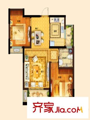 天一仁和郡17、20號(hào)樓G3戶型 2室2廳1衛(wèi)1廚