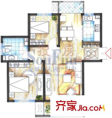 南莊小區(qū) 2室 戶型圖