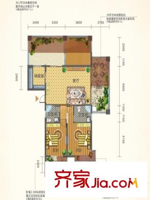 富源公館戶型圖一期東郡1#-5#標(biāo)準(zhǔn)層C戶型 2室2廳2衛(wèi)