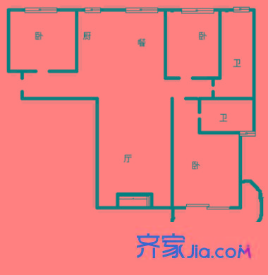 蔚藍(lán)海岸 3室 戶(hù)型圖