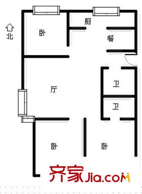 天福苑3室 戶型圖